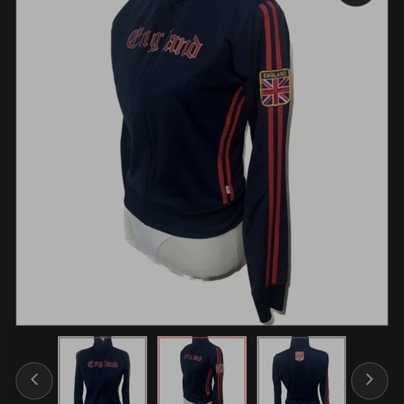 Vitange Y2K Self Esteem London Englad Tracksuit Top Only Zip Up - Picture 5 of 8